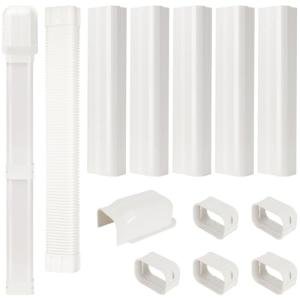 BEWAVE 4" W 9 Ft Mini Split Line Set Cover Kit, Decorative PVC Tubing Cover Kit for Mini Split Air Conditioners and Heat Pumps Systems