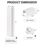 BEWAVE 4" W 9 Ft Mini Split Line Set Cover Kit, Decorative PVC Tubing Cover Kit for Mini Split Air Conditioners and Heat Pumps Systems