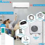 Klimaire 12,000 BTU 20.8 SEER2 Ductless Mini-Split Inverter Air Conditioner Heat Pump System with All-Inclusive 16' Installation Kit, Wall Bracket, Electrical Disconnect -Tight Whip (115V)