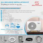 Klimaire 12,000 BTU 20.8 SEER2 Ductless Mini-Split Inverter Air Conditioner Heat Pump System with All-Inclusive 16' Installation Kit, Wall Bracket, Electrical Disconnect -Tight Whip (115V)