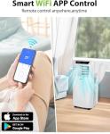 Hykolity 10,000 BTU WiFi Enabled 4 in 1 Portable Air Conditioner, Window Kit Quiet Smart AC Unit with 2-Speed Fan, Dehumidifier, Sleep Mode & 24H Timer for Rooms, Office, Up to 450 Sq.Ft