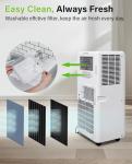 Hykolity 10,000 BTU WiFi Enabled 4 in 1 Portable Air Conditioner, Window Kit Quiet Smart AC Unit with 2-Speed Fan, Dehumidifier, Sleep Mode & 24H Timer for Rooms, Office, Up to 450 Sq.Ft