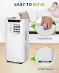 Hykolity 10,000 BTU WiFi Enabled 4 in 1 Portable Air Conditioner, Window Kit Quiet Smart AC Unit with 2-Speed Fan, Dehumidifier, Sleep Mode & 24H Timer for Rooms, Office, Up to 450 Sq.Ft