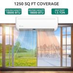 YITAHOME 18000 BTU Mini Split Air Conditioner Heat Pump System, Wifi Enabled 19 SEER2 208-230V Inverter Ductless AC Cool Up to 1250 Sq. Ft, Compatible with Alexa, Complete Installation Kit, White