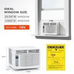 ROVSUN Smart 6000 BTU Window Air Conditioner with WiFi, Energy Saving Window AC Unit with Remote & App Control & Timer Function & Easy Install Kit, for Rooms up to 250 Square Feet, 115V/60Hz, White
