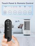 CENSTECH Windowless Air Conditioner with 6 Ice Packs, 3 Modes & 3 Speeds Swamp Cooler Air Conditioner, 12H Timer, 4L Tank for 24H Cooling, Remote, Dual Tank Portable Air Conditioners No Windows Needed