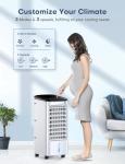 CENSTECH Windowless Air Conditioner with 6 Ice Packs, 3 Modes & 3 Speeds Swamp Cooler Air Conditioner, 12H Timer, 4L Tank for 24H Cooling, Remote, Dual Tank Portable Air Conditioners No Windows Needed