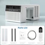 Antarctic Star 10,000 BTU U-Shaped Window Air Conditioner Unit Cools up to 450 Sq.Ft. with 6 Modes 24H Timer, Ultra Quiet Window AC Units with Full Window View, Energy Saving, Easy to Install, White