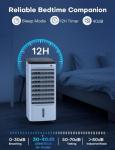CENSTECH Windowless Air Conditioner with 6 Ice Packs, 3 Modes & 3 Speeds Swamp Cooler Air Conditioner, 12H Timer, 4L Tank for 24H Cooling, Remote, Dual Tank Portable Air Conditioners No Windows Needed