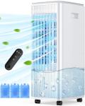MYICY 25" Windowless Air Conditioner with Double Tanks for 16H Cooling, 25ft Remote & Timer,3-IN-1 Evaporative Air Cooler for Room, 90° Oscillation, 30dB, 3-Speed Swamp Cooler Air Conditioner Portable