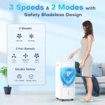 MYICY 25" Windowless Air Conditioner with Double Tanks for 16H Cooling, 25ft Remote & Timer,3-IN-1 Evaporative Air Cooler for Room, 90° Oscillation, 30dB, 3-Speed Swamp Cooler Air Conditioner Portable