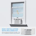 ROVSUN Smart 12000 BTU Window Air Conditioner with WiFi, Energy Saving Window AC Unit with Remote & App Control, Timer Function & Easy Install Kit, for Rooms up to 550 Square Feet, 115V/60Hz, White