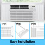 Air Jade Window Air Conditioner Side Panels with Frame, Adjustable AC Side Panels for 14,000 to 22,000 Btu Window AC Units, Extra Wide Window Air Conditioner Panels and Frame Kit, Pack of 2