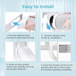 Antarctic Star Portable Air Conditioners 8,000 BTU, Small Portable AC with Cooling, Fan, Dehumidifier Function, Room AC Unit with 24H Timer, Cooling up to 350 Sq.Ft. Window Kit Panel