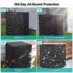 BROSYDA Central Large Air Conditioner Cover for Outside Units, Waterproof & Windproof Outdoor AC Units Cover Black (26"x26"x32" Inch)