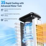 FANCOLE Windowless Portable Air Conditioners with 4 Ice Packs, 12H Smart Timer for Auto-off, 26Ft Remote, Top Fill Dual Tank, 3Speeds Evaporative Air Cooler, 70°Auto Swing Swamp Cooler Air Conditioner