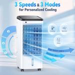 FANCOLE Windowless Portable Air Conditioners with 4 Ice Packs, 12H Smart Timer for Auto-off, 26Ft Remote, Top Fill Dual Tank, 3Speeds Evaporative Air Cooler, 70°Auto Swing Swamp Cooler Air Conditioner