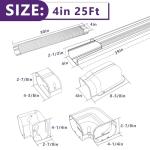 Mxclimate 4in 25ft PVC Line Set Cover Kit for Mini Split and Central Air Conditioners,AC Heat Pump Systems,Decorative Tubing Pipe Covers. Brown