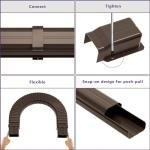 Mxclimate 4in 25ft PVC Line Set Cover Kit for Mini Split and Central Air Conditioners,AC Heat Pump Systems,Decorative Tubing Pipe Covers. Brown
