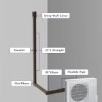 Mxclimate 4in 25ft PVC Line Set Cover Kit for Mini Split and Central Air Conditioners,AC Heat Pump Systems,Decorative Tubing Pipe Covers. Brown