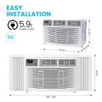 Window Air Conditioner 8000 BTU,WiFi-Enabled Smart AC with Remote, 3 Modes Cool Dry Fan Speed Control, Fast Cooling for 350 Sq.Ft 115V Mini Air Conditioner for Bedroom, Office, Home