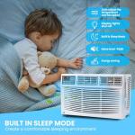 Window Air Conditioner 8000 BTU,WiFi-Enabled Smart AC with Remote, 3 Modes Cool Dry Fan Speed Control, Fast Cooling for 350 Sq.Ft 115V Mini Air Conditioner for Bedroom, Office, Home