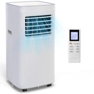 Coolblus Portable Air Conditioners,8500 BTU portable ac up to 360 Sq,3 IN 1 with Remote Control,Sleep Mode, Windows kit,White