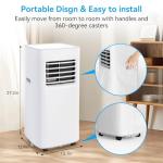Coolblus Portable Air Conditioners,8500 BTU portable ac up to 360 Sq,3 IN 1 with Remote Control,Sleep Mode, Windows kit,White