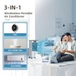 Portable Air Conditioners, 3-IN-1 Evaporative Swamp Cooler, Windowless Air Conditioner, 4 Modes & 3 Speeds, 12H Timer, Child Lock, Smart Remote & Touch Control, Portable Ac Unit for Bedroom, Indoor