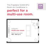 Frigidaire Through-the-Wall Room Air Conditioner, Remote Control, Washable Filter, Timer & Sleep Mode, 115/120V, White (12,000)