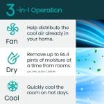 Hisense 3-in-1 Portable Smart Air Conditioner Wi-Fi 10,000-BTU 450-sq. ft. ConnectLife App, Remote control, Quiet operation 50 dB - AP1022CW1G (Renewed)