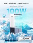 Air Choice Swamp Cooler, 1800 CFM Evaporative Air Cooler, 6 Ice Box & 5.3 Gal Tank for Long Cooling, 110°Auto Oscillation, 3 Speeds, Remote, 12H Timer, 3-in-1 Air Cooling Fan for Outdoor, Office, Home