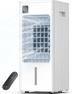 AEROZY Portable Air Conditioner Windowless, 24.4" Evaporative Cooler with Digital Display, Remote, 3 Speeds, 12H Timer, Oscillating Swamp Cooler for Room no Windows, Bedroom, Living Room
