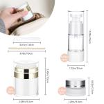 Segbeauty 2pcs 1oz Refillable Travel Jars for Creams, 2 Pack 15ml Empty Airless Pump Bottles, Pack of 2 Clear Plastic Container Jars, Airless Jars Travel Container for Toiletries
