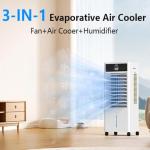 JRD Portable Air Conditioner, Portable Evaporative Air Cooler with Remote, 12H Timer, 4 Ice Pack, 2.4Gal Tank, 4 Mode&3 Speed, Mist Function, Swamp Cooler Cooling Fan for Bedroom Home Office Garage