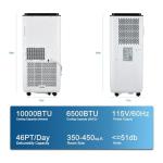 Portable Air Conditioners 10000 BTU, Energy Efficient AC Unit with Remote Control, 24H Timer, Quiet Operation for Bedroom, Office, Dorm Rooms Up to 450 Sq. Ft, Black Top