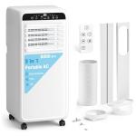 DollarDash 8000 BTU Portable Air Conditioner, AC Unit 3-in-1 Fast Cooling with Fan & Dehumidifier, Covers 400 Sq.Ft, Remote Control, 2-Speed, 24H Timer & Install Kit, Freestanding for Home, Office