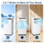 DollarDash 8000 BTU Portable Air Conditioner, AC Unit 3-in-1 Fast Cooling with Fan & Dehumidifier, Covers 400 Sq.Ft, Remote Control, 2-Speed, 24H Timer & Install Kit, Freestanding for Home, Office