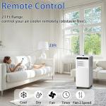 DollarDash 8000 BTU Portable Air Conditioner, AC Unit 3-in-1 Fast Cooling with Fan & Dehumidifier, Covers 400 Sq.Ft, Remote Control, 2-Speed, 24H Timer & Install Kit, Freestanding for Home, Office