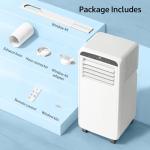 DollarDash 8000 BTU Portable Air Conditioner, AC Unit 3-in-1 Fast Cooling with Fan & Dehumidifier, Covers 400 Sq.Ft, Remote Control, 2-Speed, 24H Timer & Install Kit, Freestanding for Home, Office