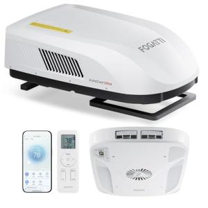 FOGATTI RV Air Conditioner 16K BTU, with Heat Pump and Cooling, with WiFi and Remote Control, Quiet AC, Low Profile Rooftop AC Unit RV Easy Install Non-Ducted, White, InstaCool Ultra