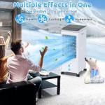 Portable Air Conditioners, 1.6 Gal Fast Cooling Evaporative Air Cooler, Portable AC Unit w/3 Spds & Cooling Mode, Swamp Cooler w/Remote, Windowless Air Conditioner for Room Office Garage
