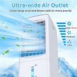 Portable Air Conditioners, 1.6 Gal Fast Cooling Evaporative Air Cooler, Portable AC Unit w/3 Spds & Cooling Mode, Swamp Cooler w/Remote, Windowless Air Conditioner for Room Office Garage