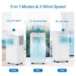 10000 BTU Portable Air Conditioner, Quiet and Energy Efficient Portable AC Unit with Fan, Dehumidifier, Remote, 24Hour Timer, Cools Spaces up to 450 Sq.Ft for Home, Office, Bedroom