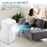 10000 BTU Portable Air Conditioner, Quiet and Energy Efficient Portable AC Unit with Fan, Dehumidifier, Remote, 24Hour Timer, Cools Spaces up to 450 Sq.Ft for Home, Office, Bedroom