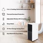 Honeywell 13,500 BTU Slim Portable AC with Fan, Dehumidifier, Remote Control – Cools Up to 660 Sq. Ft., HX4CESAWG0 (10,000 BTU SACC)