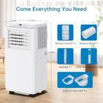 Portable Air Conditioners 8000 BTU, Energy Efficient AC Unit with Remote Control, 24H Timer, Quiet Operation for Bedroom, Office, Dorm Rooms Up to 350 Sq. Ft, White
