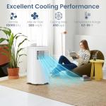 ZAFRO Portable Air Conditioners, 10000 BTU, 3 in 1 Portable AC Unit with Window Kits, Fan & Dehumidifier Modes, Cools up to 450 Sq.Ft, LED Display/Remote Control, 24H Timer for Living Room, Bedroom