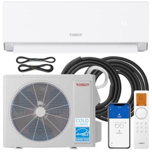 TOSOT SU-AORAKI12-115 12,000 BTU 24.5 SEER2, Energy Star Mini-Split Air Conditioner and Heating, WiFi-Enabled Ductless Inverter AC Unit, Supports ERV System Add-On, 110-120V, Aoraki Series, White
