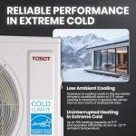 TOSOT SU-AORAKI12-115 12,000 BTU 24.5 SEER2, Energy Star Mini-Split Air Conditioner and Heating, WiFi-Enabled Ductless Inverter AC Unit, Supports ERV System Add-On, 110-120V, Aoraki Series, White